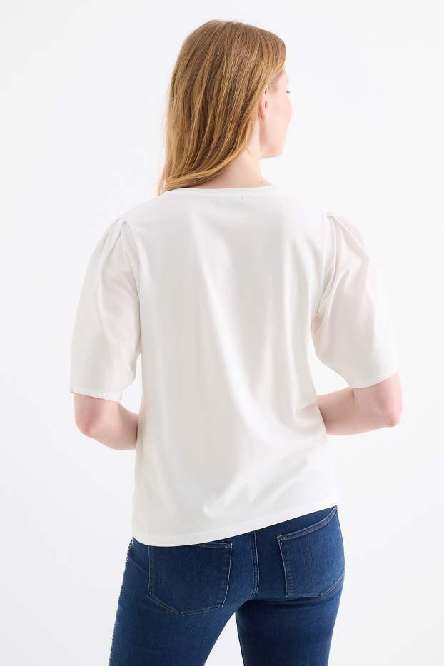 Women - T-shirt - regular fit - white