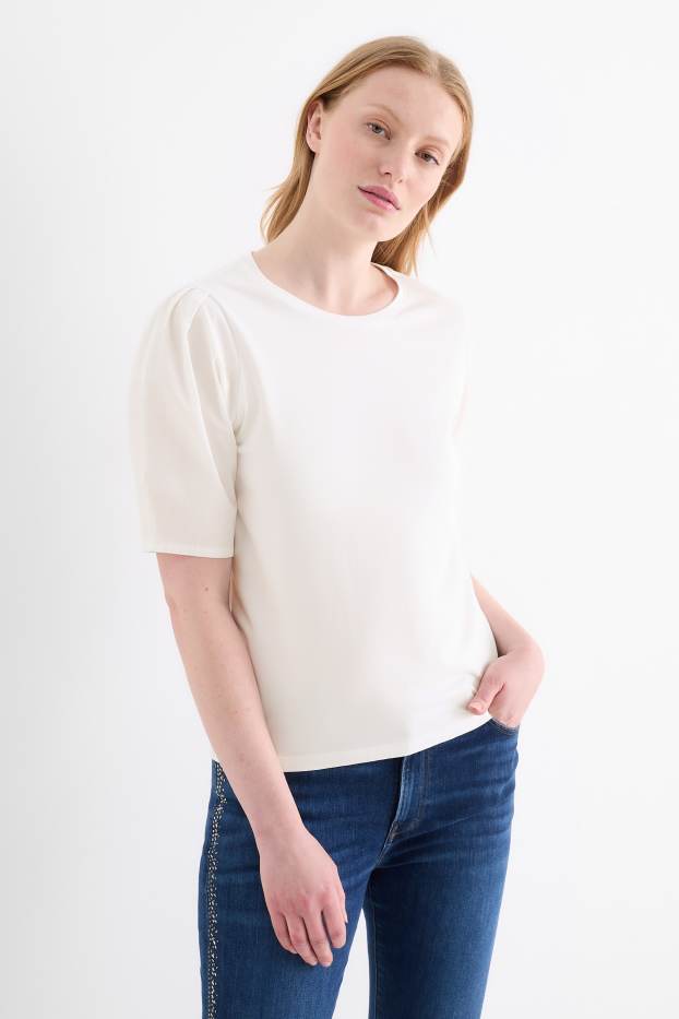 Women - T-shirt - regular fit - white