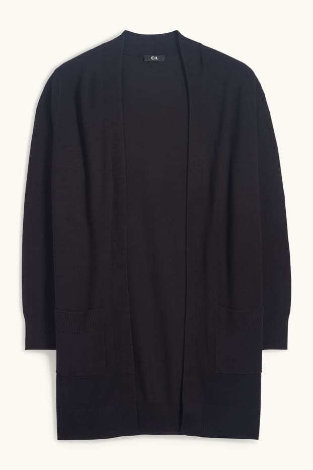 Femmes - Gilet long en maille - noir