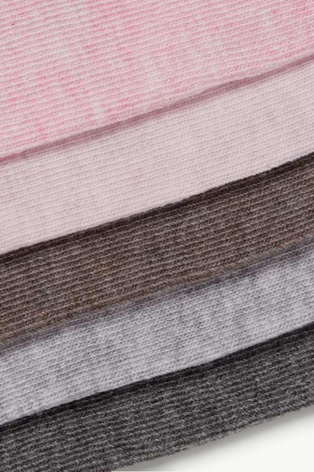 Donna - Confezione da 5 - calzini corti - grigio / rosa
