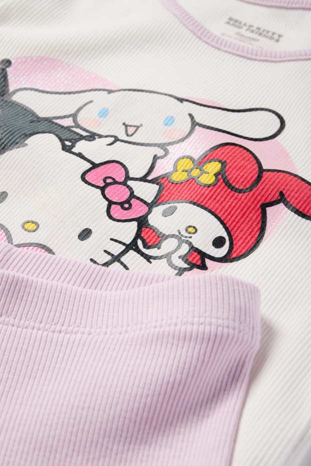 Children Girls - Hello Kitty and Friends - set - short sleeve T-shirt and cycling shorts - cremewhite