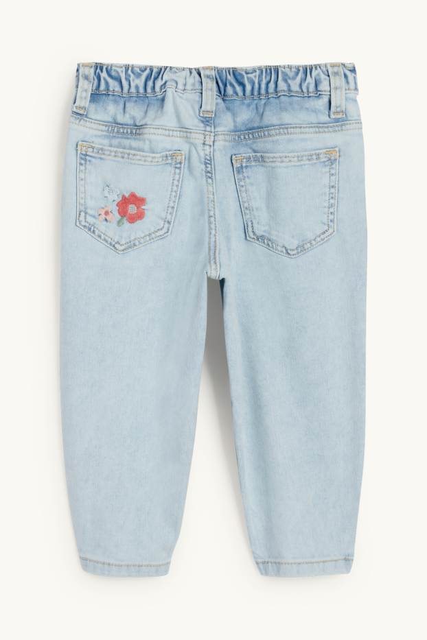 Enfants filles - Fleurs - relaxed jean - LYCRA® - jean bleu clair