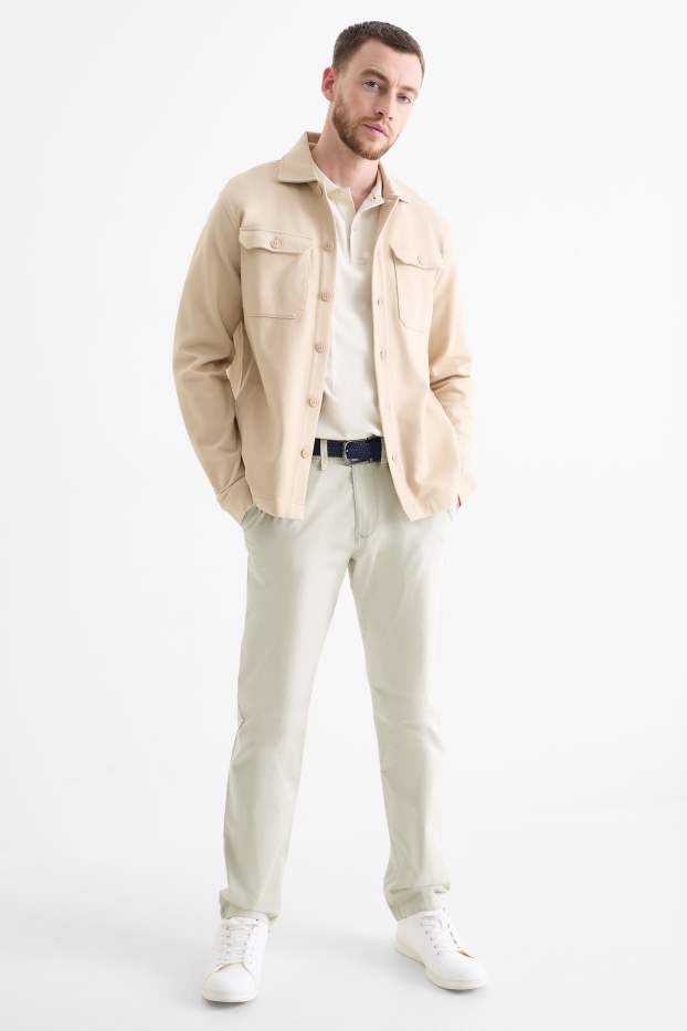 Heren - Chino met riem - regular fit - licht beige