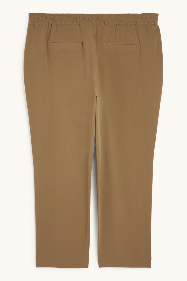 Dona - Pantalons de tela - mid waist - tapered fit - caqui