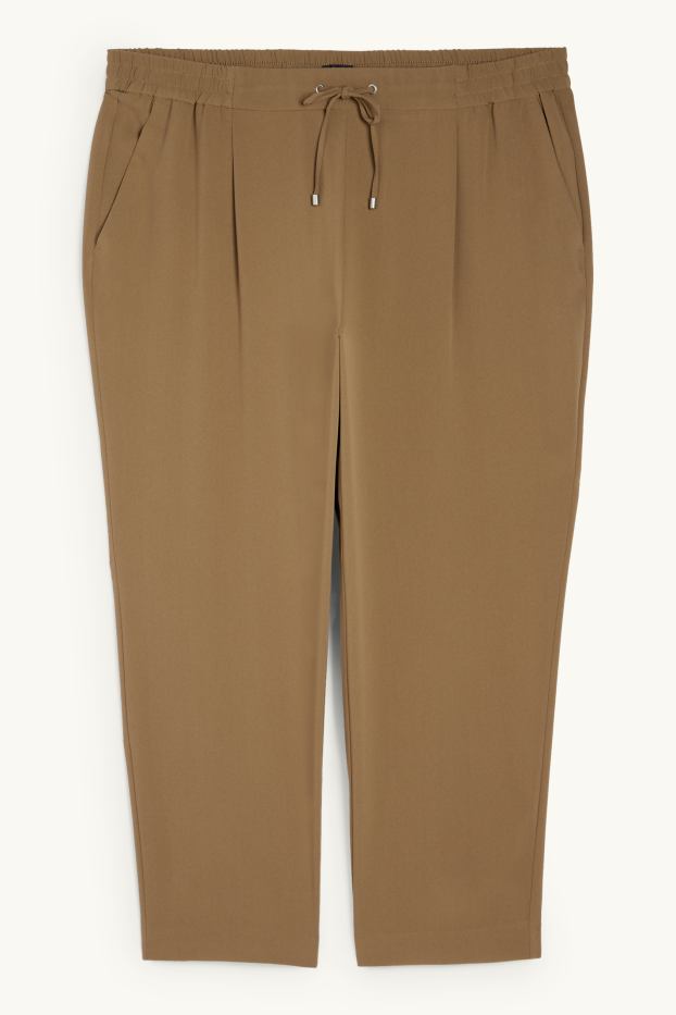 Dona - Pantalons de tela - mid waist - tapered fit - caqui