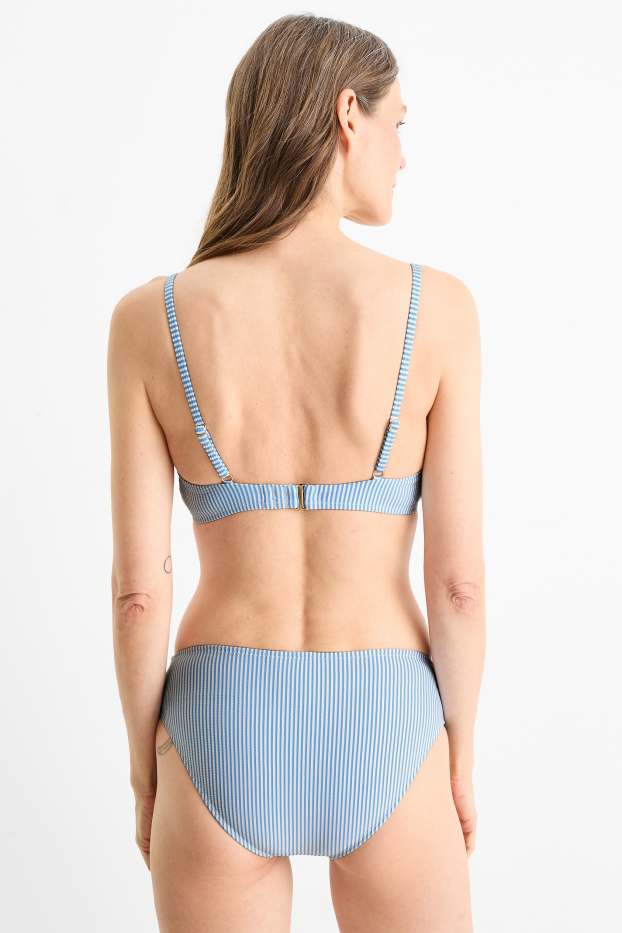 Damen - Bikini-Top - wattiert - LYCRA® XTRA LIFE™ - gestreift - weiß / hellblau