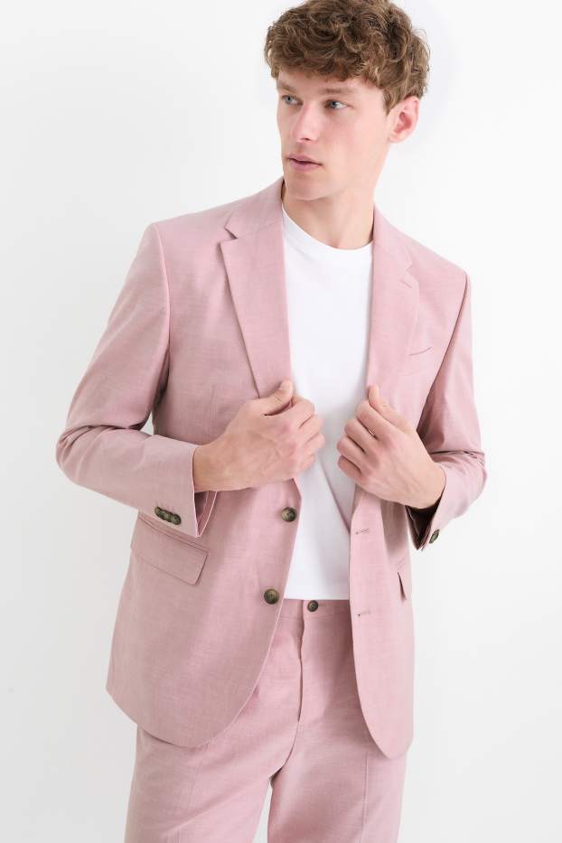 Home - Americana amb component de lli - regular fit - Flex - rosa