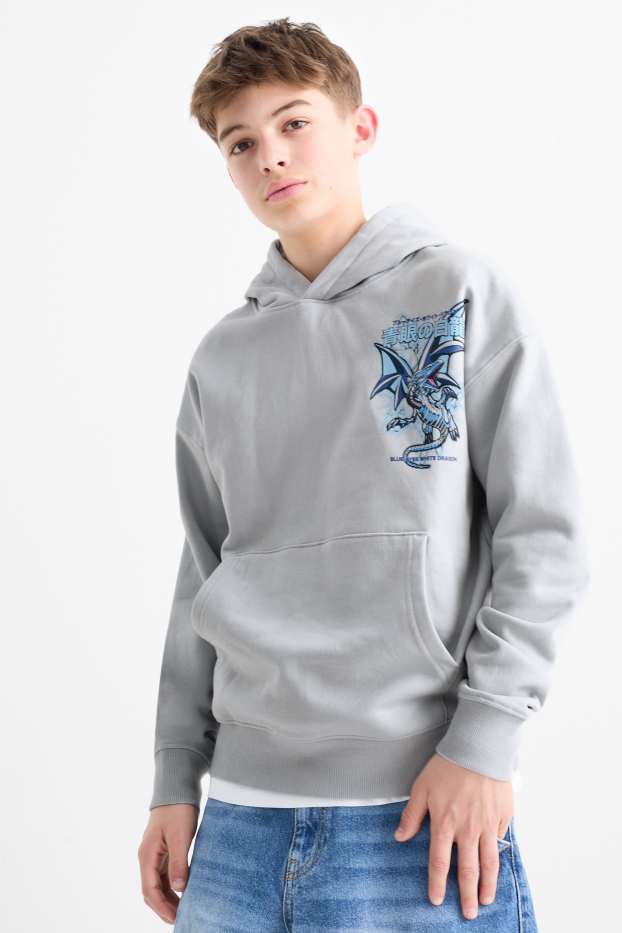 Niños - Yu-Gi-Oh! - sudadera con capucha - gris claro