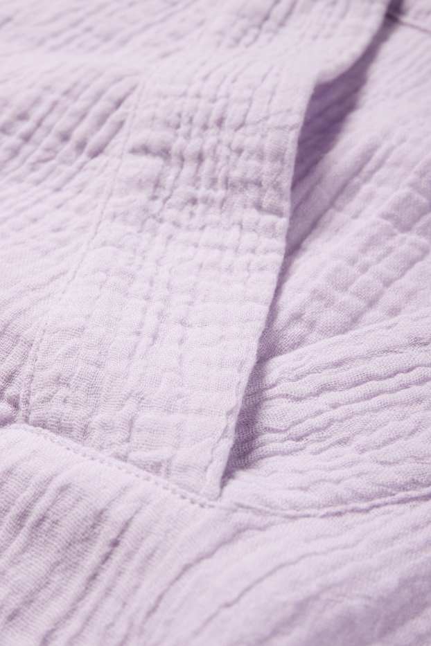 Donna - Blusa di mussola con scollo a V - viola chiaro