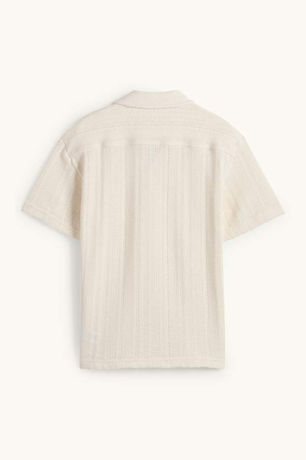 Children Boys - Knitted shirt - textured - cremewhite