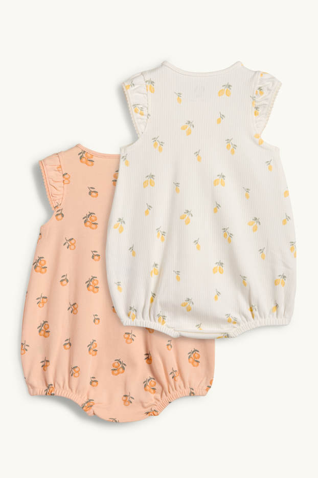 Baby Mädchen - Multipack 2er - Orangen und Zitronen - Baby-Schlafanzug - rosa