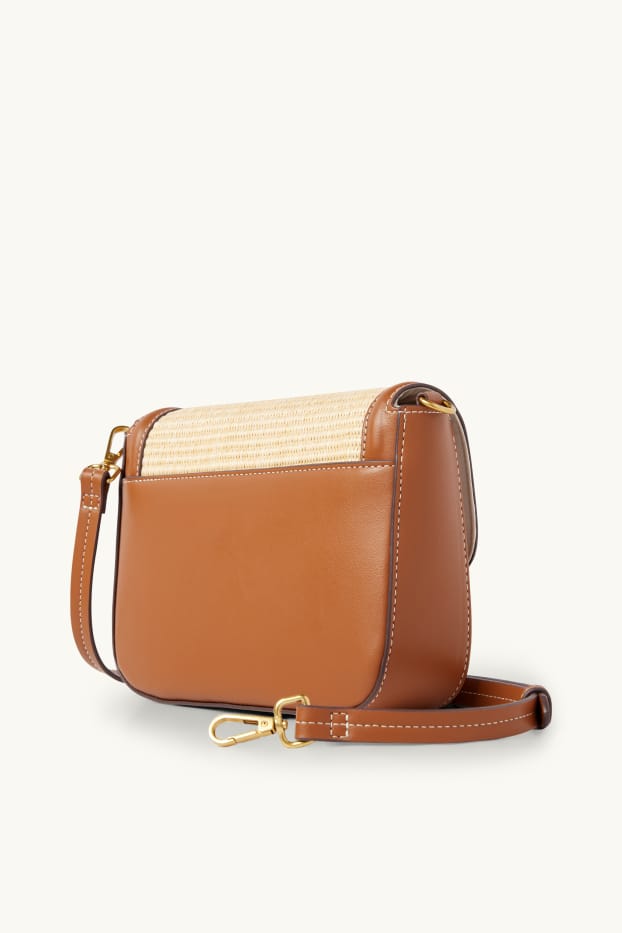 Femmes - Sac de paille à bandoulière amovible - marron clair