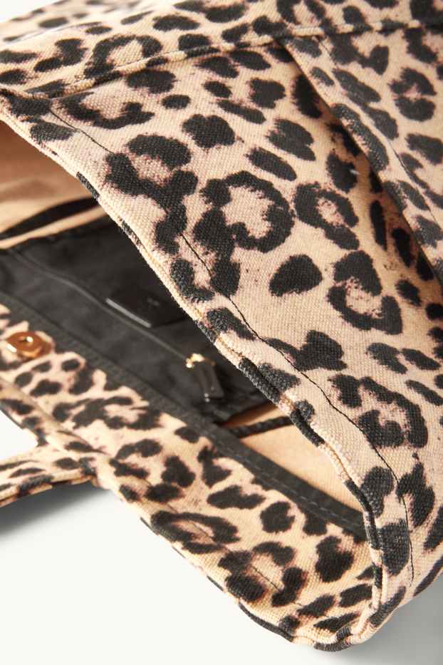 Kobiety - Duża torba shopper - w cętki - czarny / beżowy