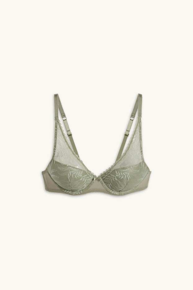 Dames - BH met beugels - PLUNGE - voorgevormd - groen