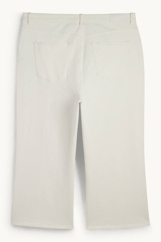 Dámské - Wide leg jeans - high waist - bílá