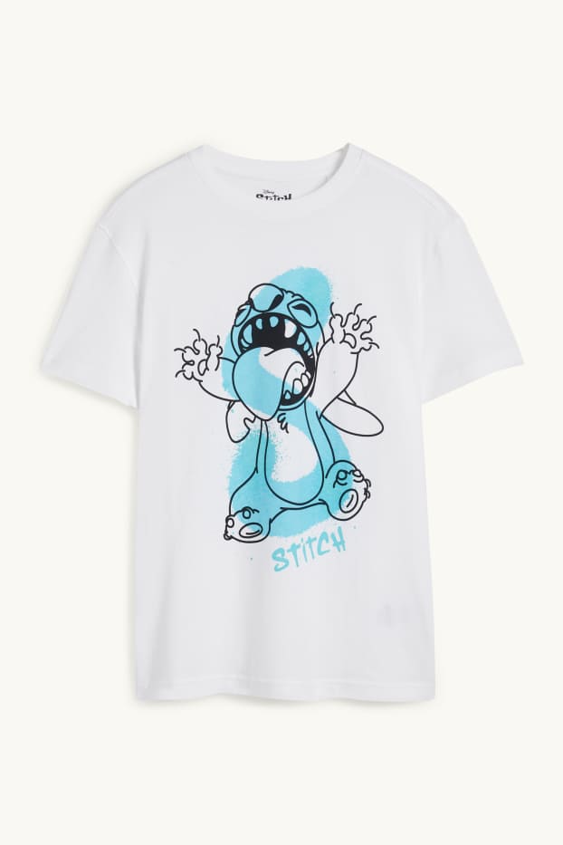 Děti - chlapci - Lilo & Stitch - tričko s krátkým rukávem - bílá