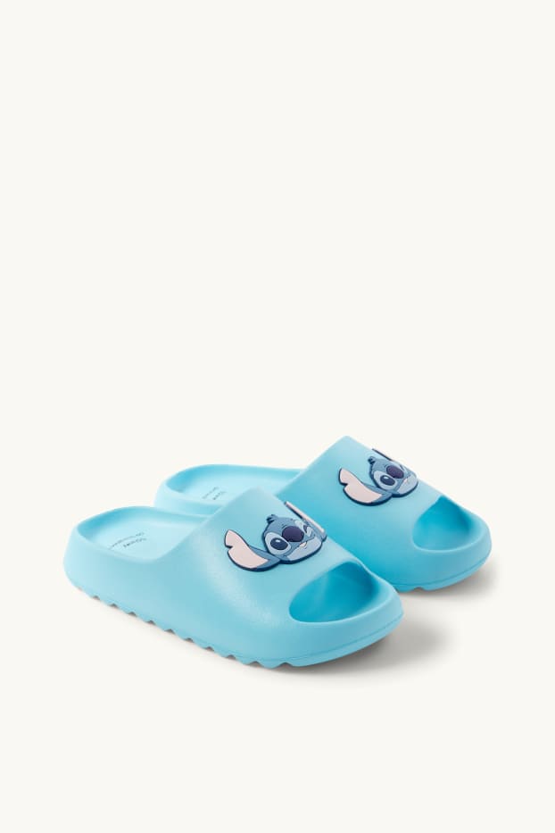 Kinderen: meisjes - Lilo & Stitch - badslippers - turquoise