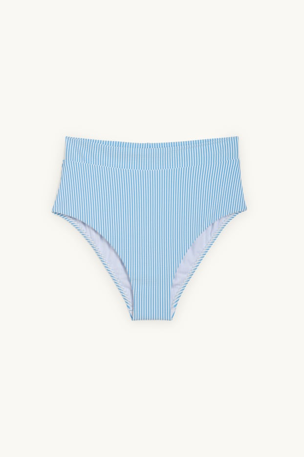 Women - Bikini bottoms - high waist - LYCRA® XTRA LIFE™ - striped - white / light blue