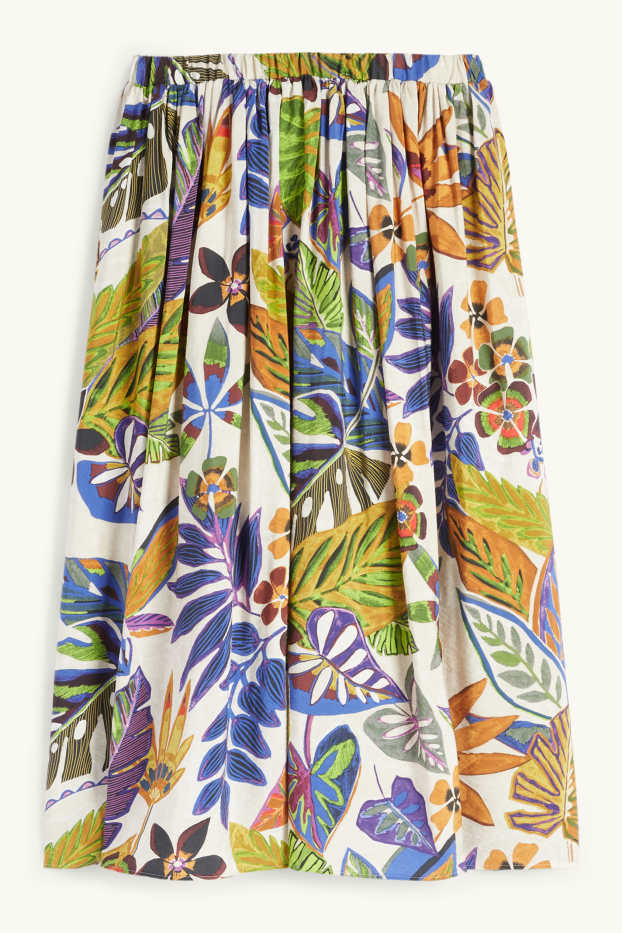Donna - Gonna - a fiori - beige chiaro