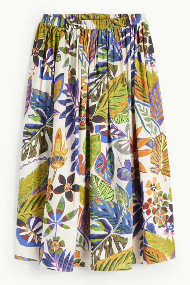 Donna - Gonna - a fiori - beige chiaro