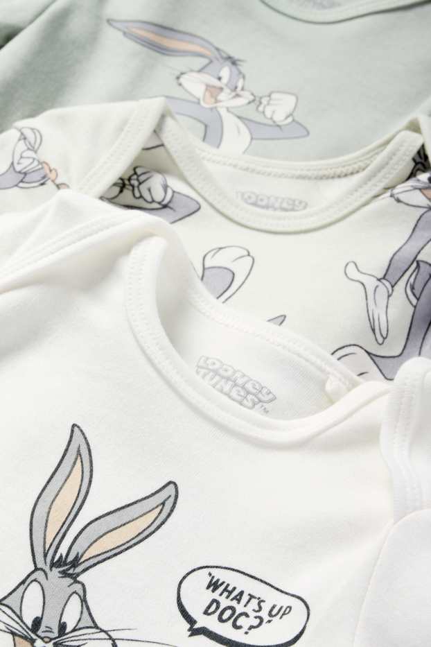 Bebés niños - Pack de 3 - Bugs Bunny - bodies para bebé - blanco