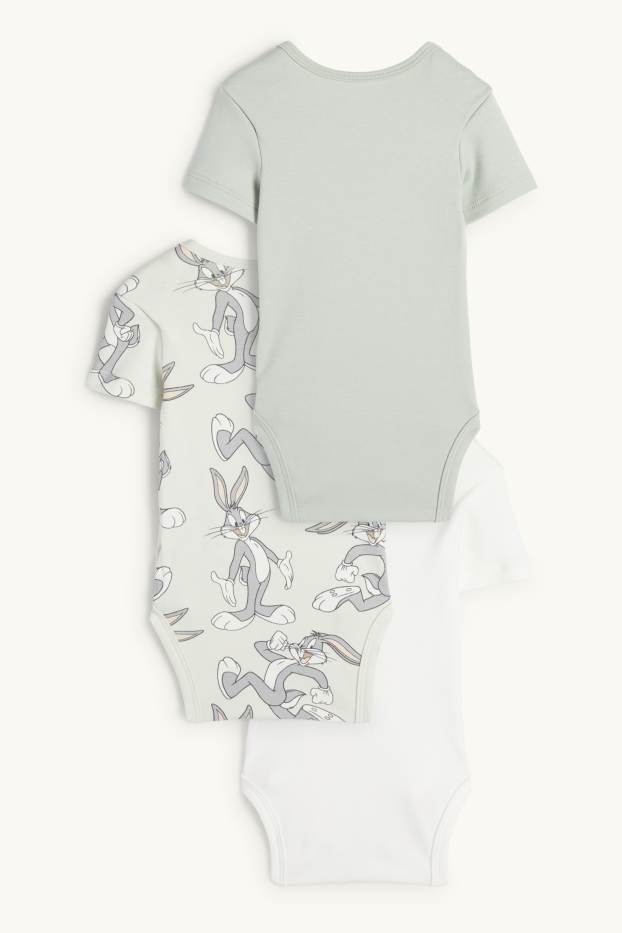 Bebés niños - Pack de 3 - Bugs Bunny - bodies para bebé - blanco