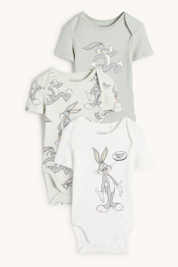 Bebés niños - Pack de 3 - Bugs Bunny - bodies para bebé - blanco