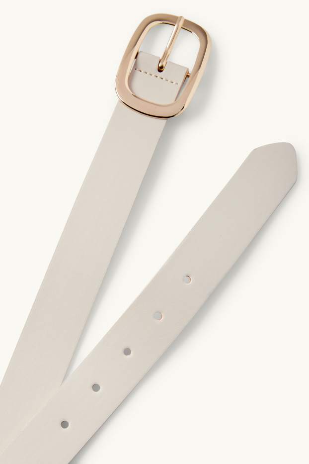 Women - Belt - faux leather - light beige
