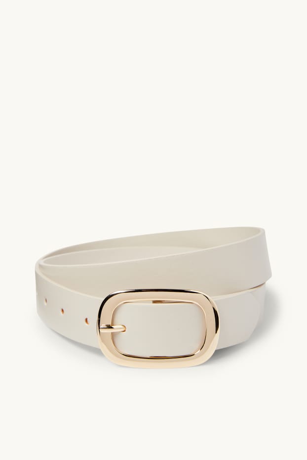 Women - Belt - faux leather - light beige