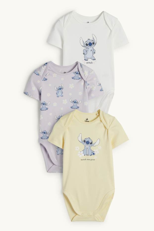 Baby Mädchen - Multipack 3er - Lilo & Stitch - Baby-Body - hellgelb