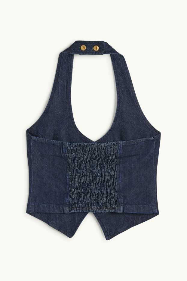 Damen - Jeans-Weste - dunkeljeansblau