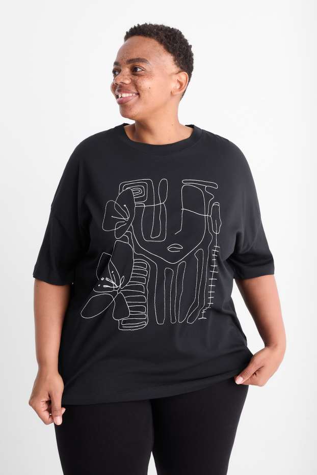 Women - T-shirt - regular fit - black