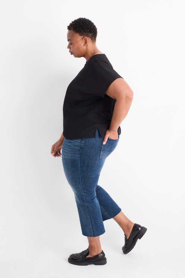 Damen - Bootcut Jeans - Mid Waist - dunkeljeansblau