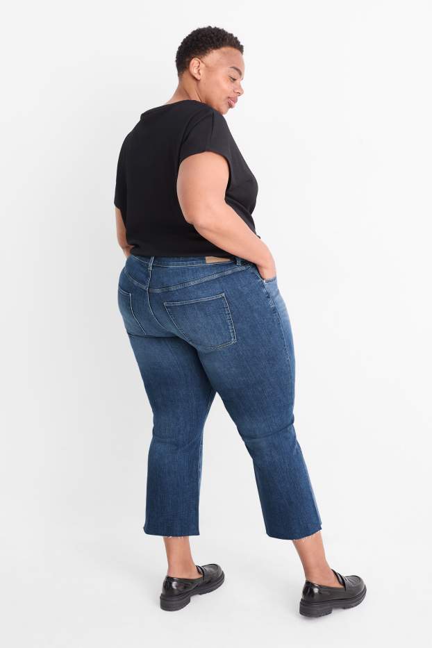 Damen - Bootcut Jeans - Mid Waist - dunkeljeansblau