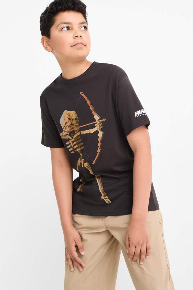 Kinder Jungen - Minecraft - Kurzarmshirt - dunkelgrau