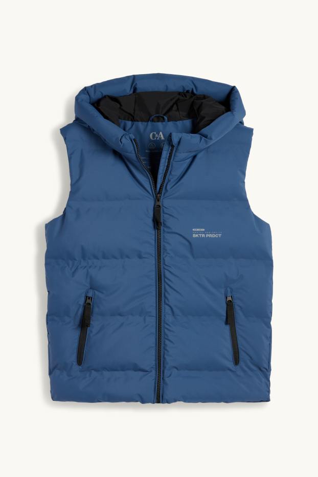 Niños - Chaleco acolchado con capucha - hidrófugo - azul