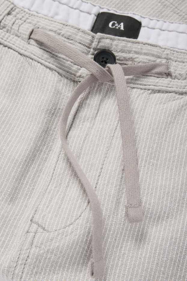 Hommes - Short - à rayures - gris clair
