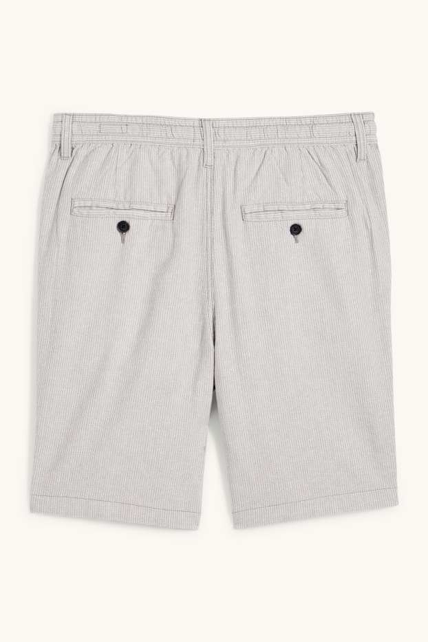 Hommes - Short - à rayures - gris clair