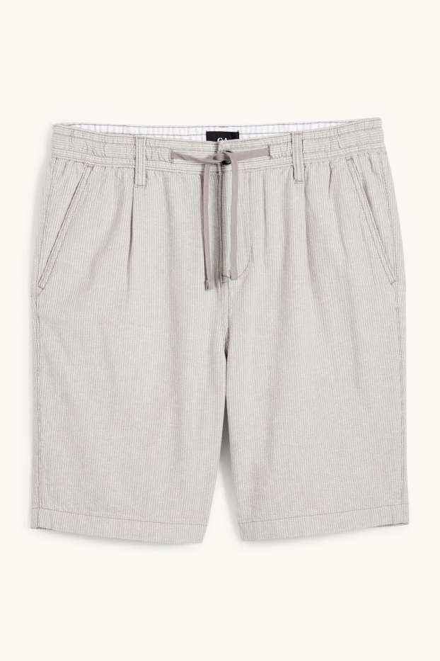 Hommes - Short - à rayures - gris clair