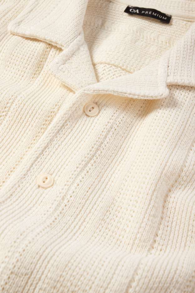 Children Boys - Knitted shirt - textured - cremewhite