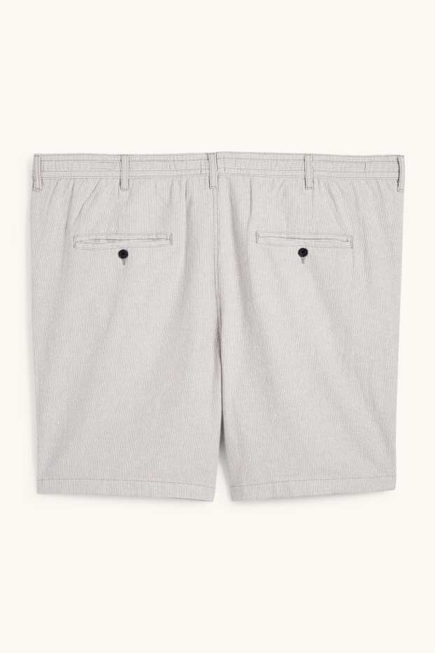 Hommes - Short - à rayures - gris clair