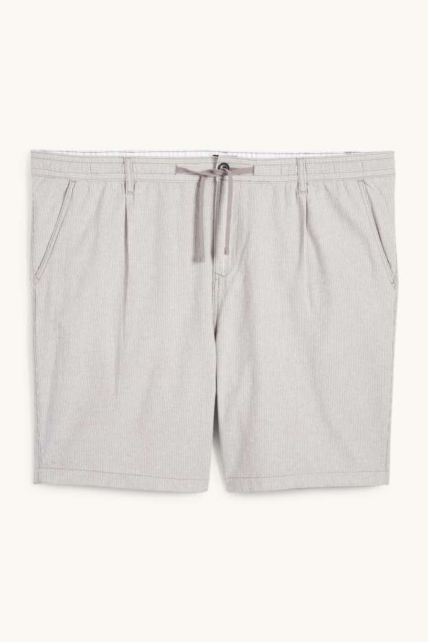 Hommes - Short - à rayures - gris clair