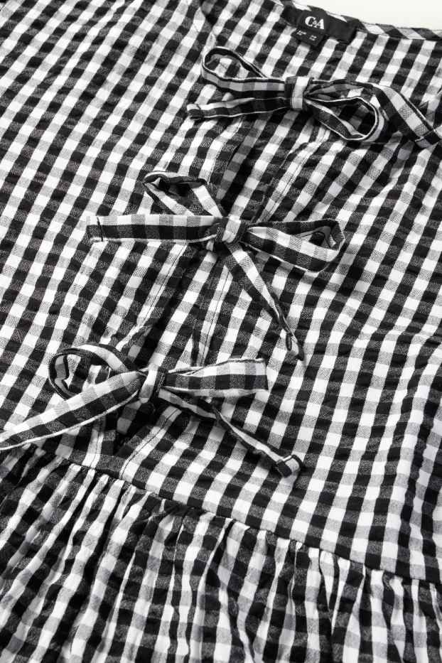 Donna - Vestito svasato - a quadretti - nero / bianco