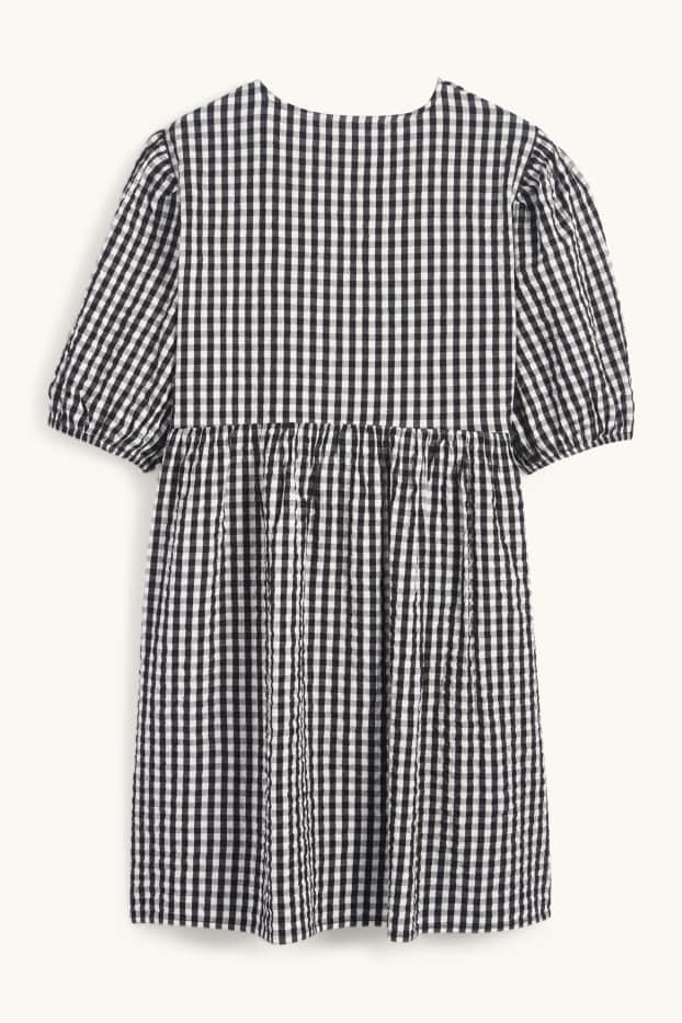 Donna - Vestito svasato - a quadretti - nero / bianco
