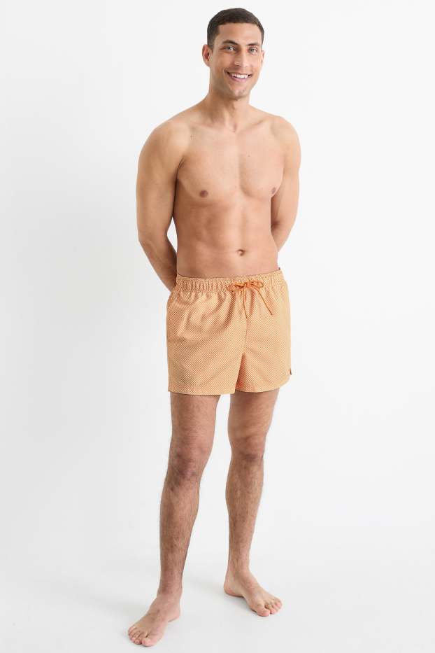 Hombre - Bañador - estampado diminuto - naranja