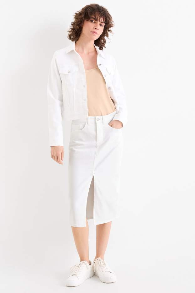 Women - Denim skirt - white