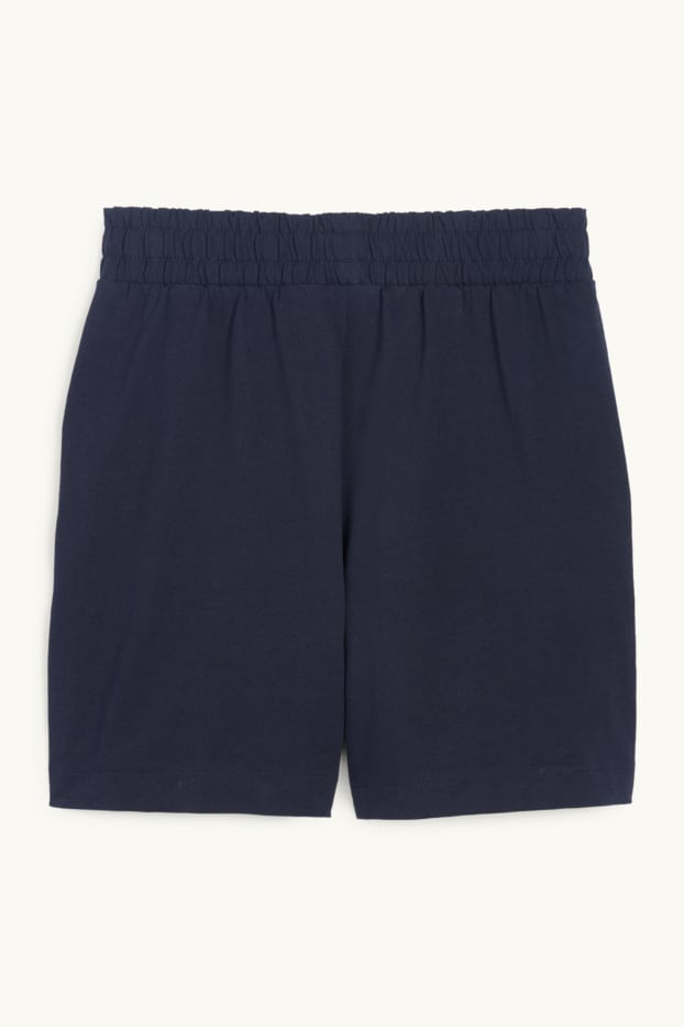 Femmes - Short basique en molleton - bleu foncé