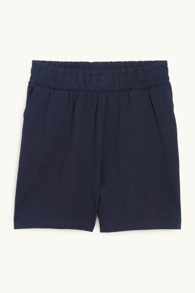Femmes - Short basique en molleton - bleu foncé
