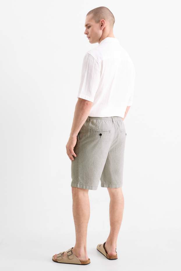 Hommes - Short - à rayures - gris clair