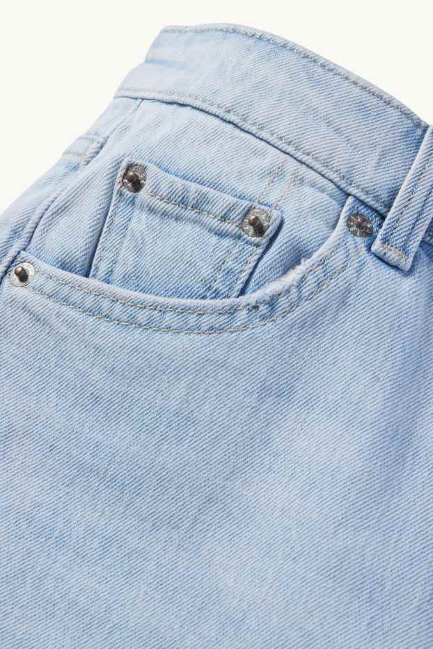 Damen - Mom Shorts - High Waist - LYCRA® - helljeansblau